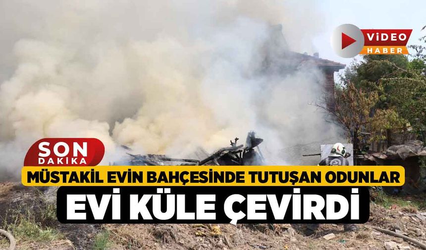 Ailesinin yanan evine koşan kadın babasına sevinçle sarıldı