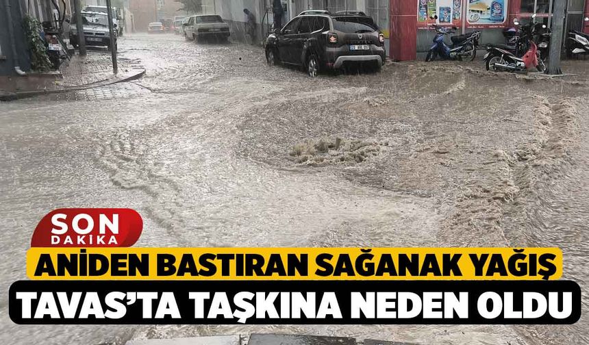 Aniden bastıran sağanak yağış Tavas’ta taşkına neden oldu