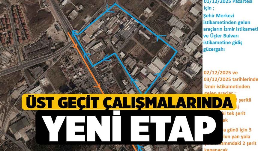 Üst geçit çalışmalarında yeni etap