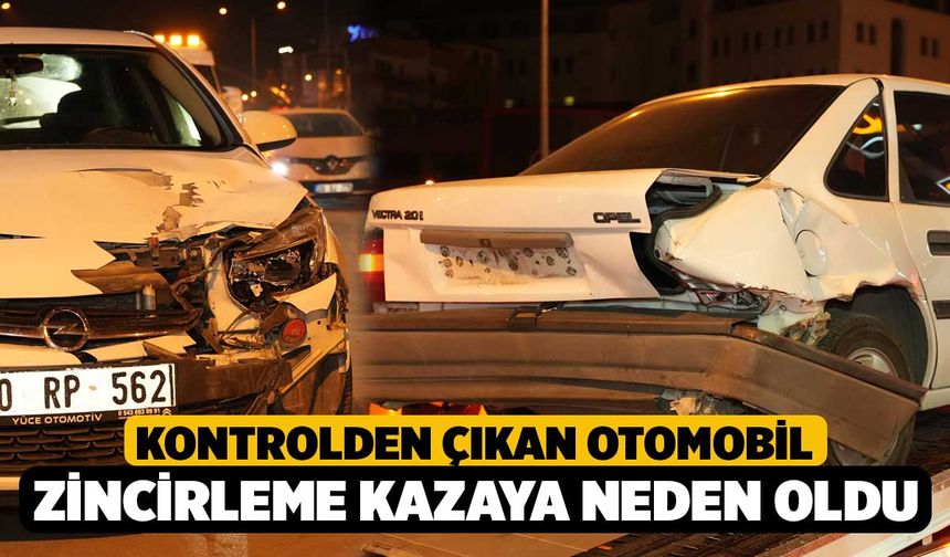 Kontrolden çıkan otomobil zincirleme kazaya neden oldu