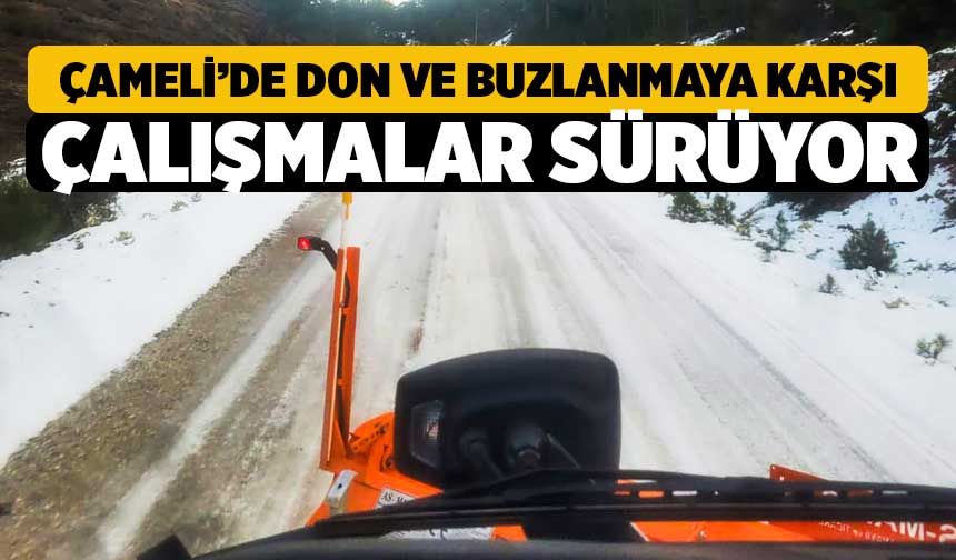 Çameli Belediyesi'nde Kar ve Buzlanmaya Karşı Çalışmalar Sürüyor