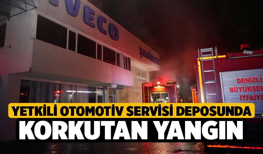 Yetkili otomotiv servisi deposunda korkutan yangın