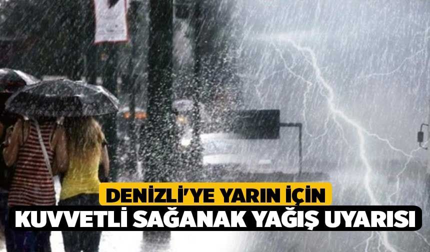 Denizli'ye Yarın İçin Kuvvetli Sağanak Yağış Uyarısı