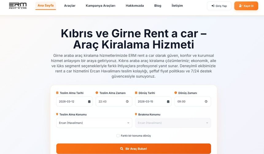 ERM Rent A Car ile Kıbrıs’ta Araç Kiralama Hizmetleri