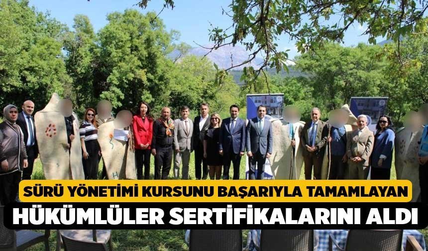 Sürü yönetimi kursunu başarıyla tamamlayan hükümlüler sertifikalarını aldı