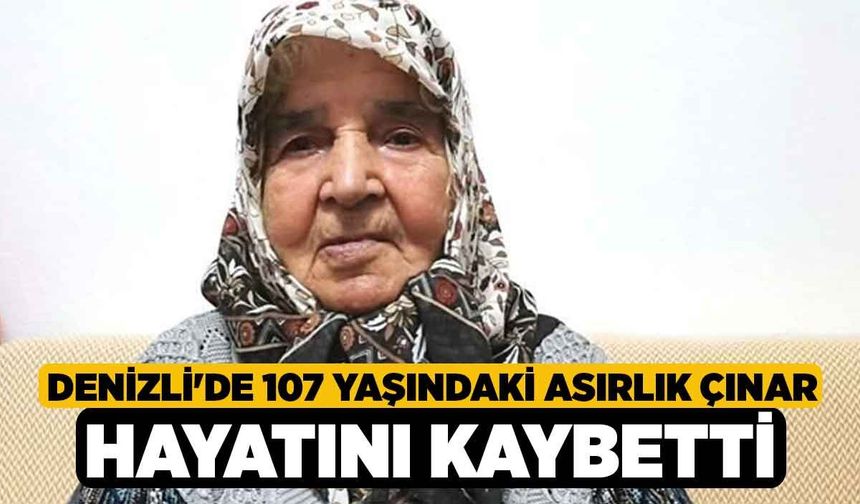 Denizli'de 107 Yaşındaki Asırlık Çınar Hayatını Kaybetti