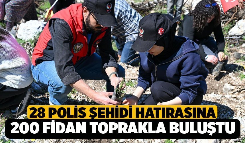 Denizli’de, 28 Polis Şehidi Hatırasına 200 fidan toprakla buluştu