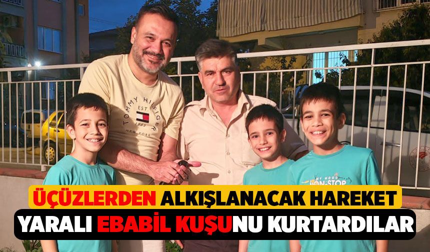 Denizli Pamukkale'de Üçüz Kardeşler Yaralı Ebabil Kuşunu Kurtardı