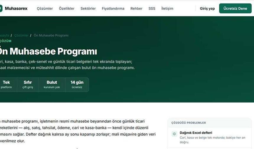 muhasorex.com ile Dükkândan Şantiyeye Kontrol