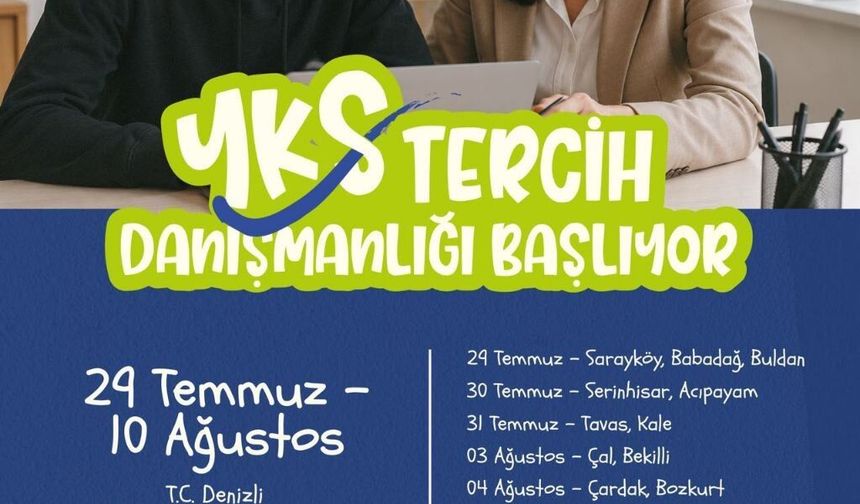 Denizli Büyükşehir Belediyesi Ücretsiz YKS Tercih Danışmanlığı Hizmeti Veriyor: İşte Merkez Ve İlçe Takvimi!