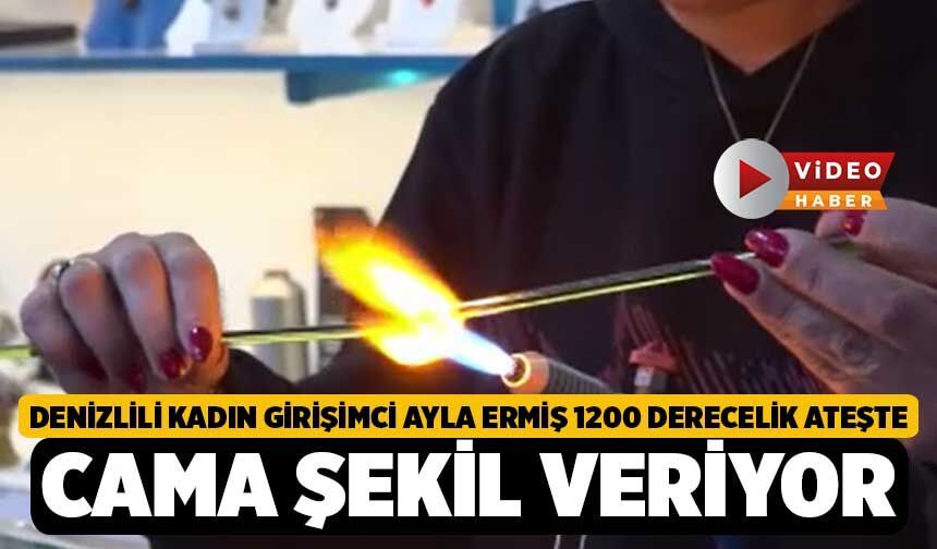 Denizlili Kadın Girişimci Ayla Ermiş 1200 Derecelik Ateşte Cama Şekil Veriyor