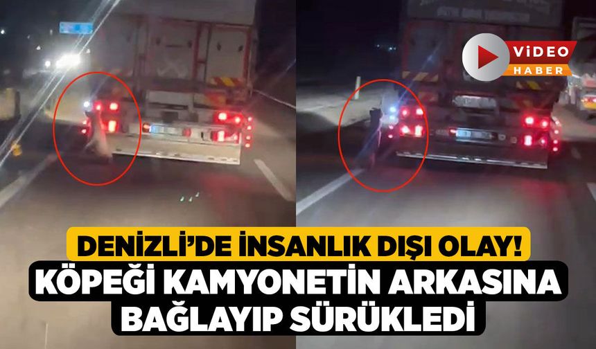 Denizli’de İnsanlık Dışı Olay! Köpeği Kamyonetin Arkasına Bağlayıp Sürükledi