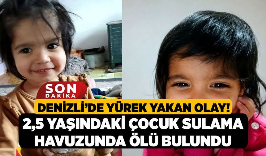 Denizli'de Yürek Yakan Olay! 2,5 Yaşındaki Çocuk Sulama Havuzunda Ölü Bulundu