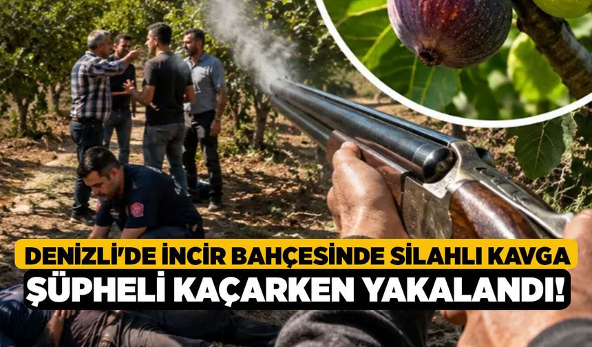 Denizli'de İncir Bahçesinde Silahlı Kavga, Şüpheli Kaçarken Yakalandı!