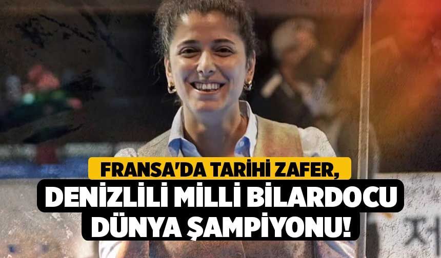 Fransa'da Tarihi Zafer, Denizlili Milli Bilardocu Güzin Müjde Karakaşlı Dünya Şampiyonu!