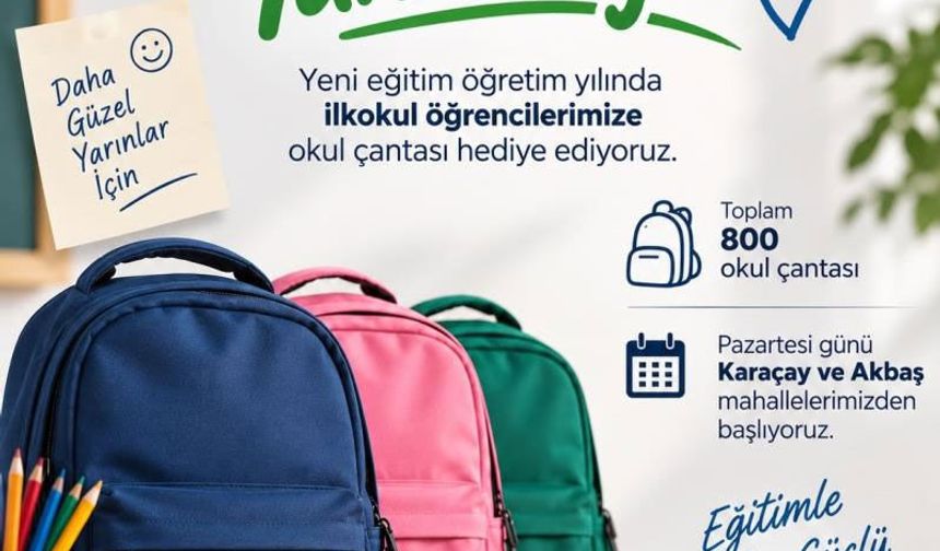 Honaz Belediyesi'nden 800 İlkokul Öğrencisine Okul Çantası Desteği