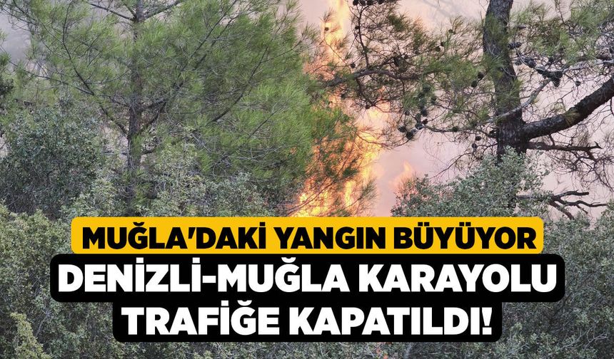 Muğla'daki Yangın Büyüyor, Denizli-Muğla Karayolu Trafiğe Kapatıldı!