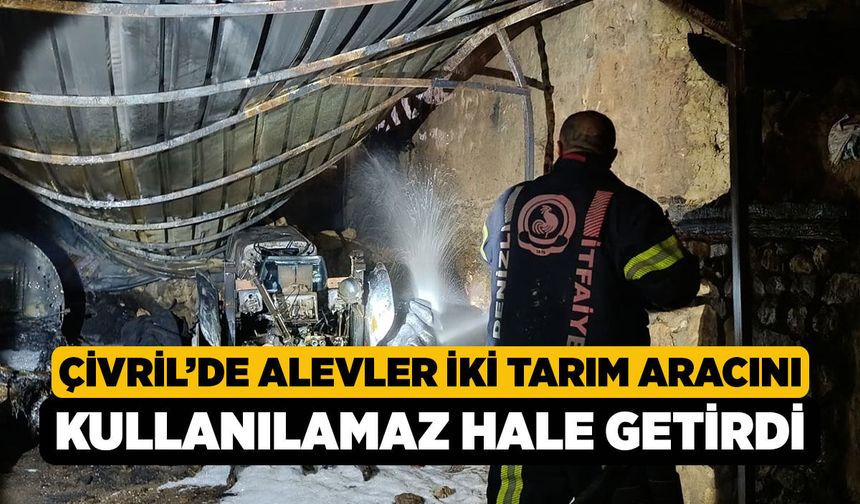 Çivril’de Alevler İki Tarım Aracını Kullanılamaz Hale Getirdi