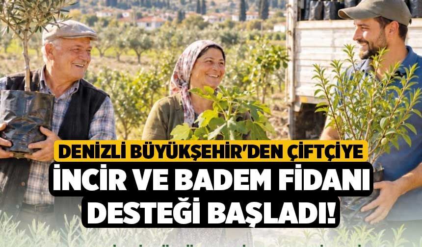 Denizli Büyükşehir'den Çiftçiye İncir ve Badem Fidanı Desteği Başladı!