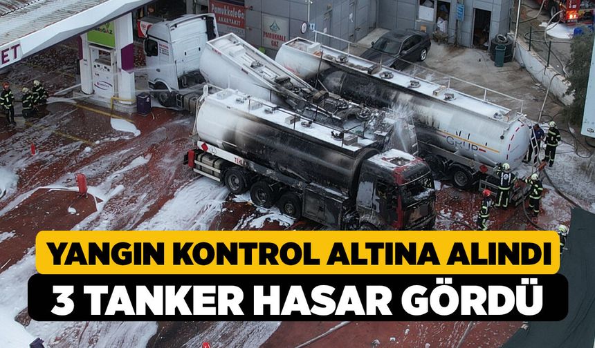 Denizli Bağbaşı Akaryakıt İstasyonu Yangını Kontrol Altında: 3 Tanker Hasar Gördü