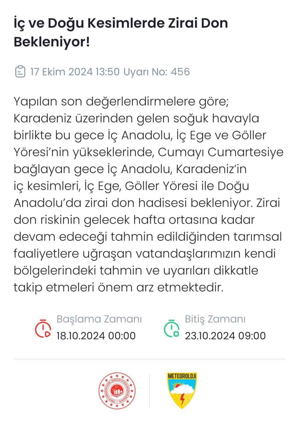 Denizliye Zirai Don Uyarisi 1