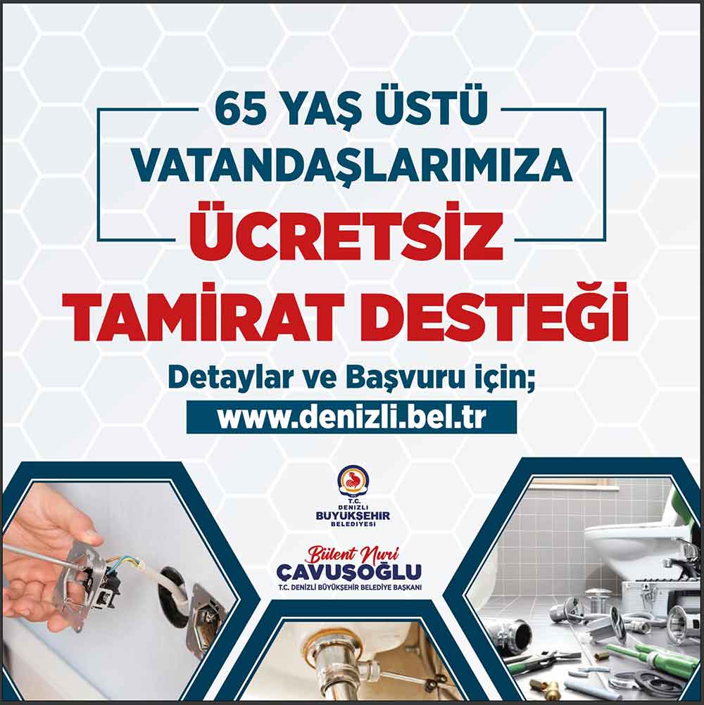 Denizlide 65 Yas Ustu Vatandaslara Ucretsiz Tamirat Destegi 1