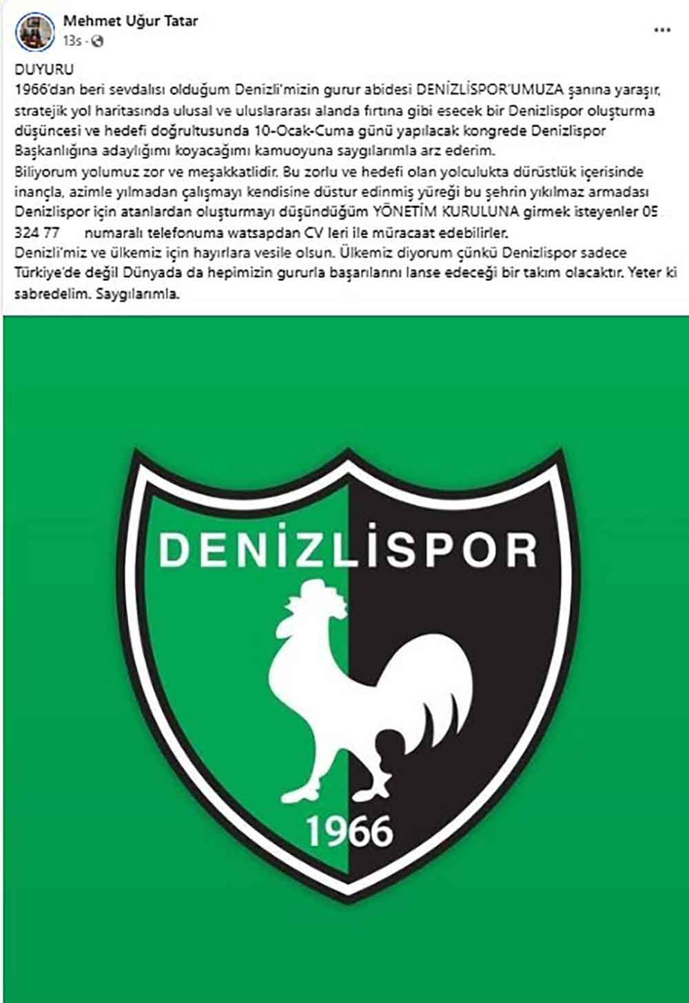 Denizlispora Baskan Adayi Cikti 2