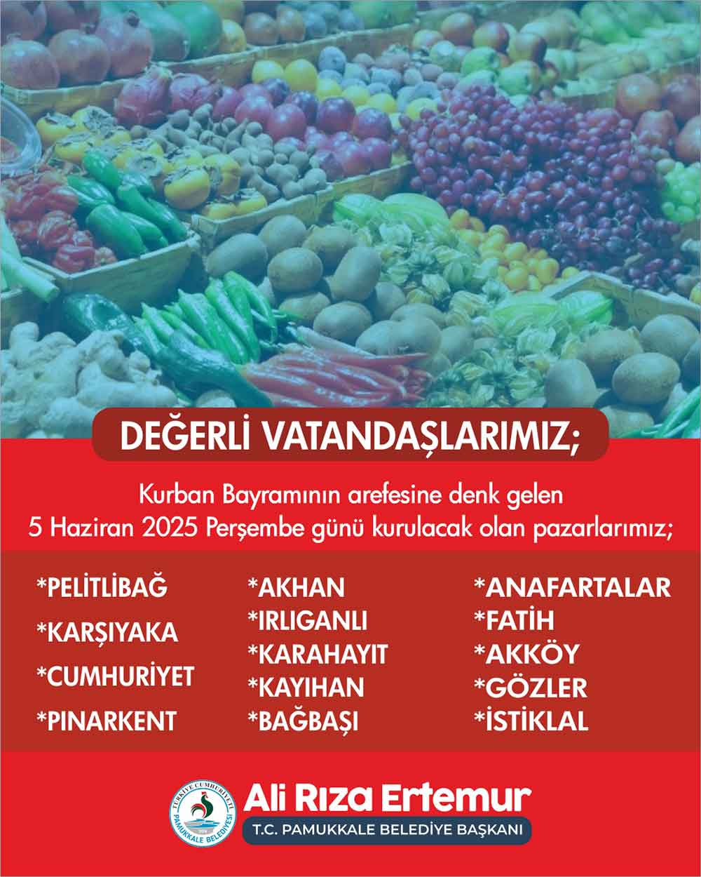 Pamukkalede Arife Gunu Kurulacak Pazar Yerleri Ve Kurban Kesim Yerleri Belli Oldu 1