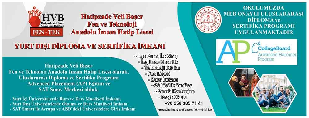 Hatipzade Veli Baser Fen Ve Teknoloji Lisesi Ap Ve Sat Onayi Aldi 1