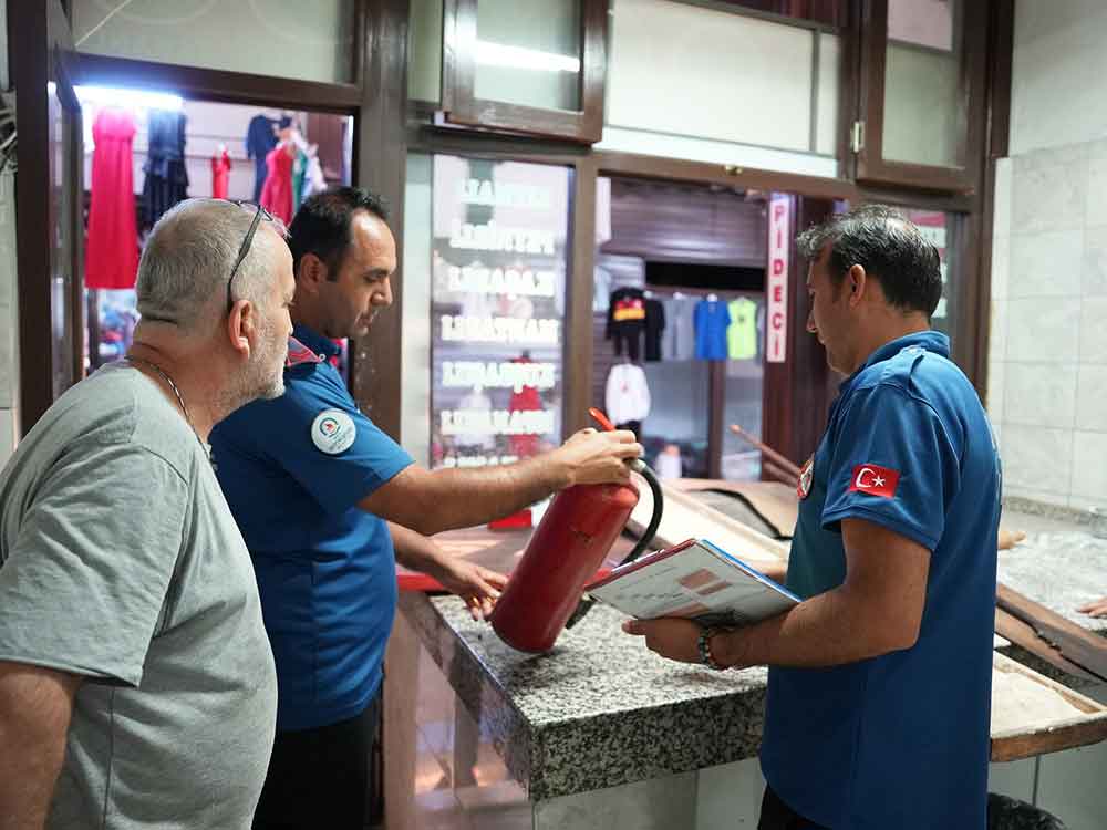Tarihi Kaleici Carsisinda Yangin Guvenligi Kontrolu