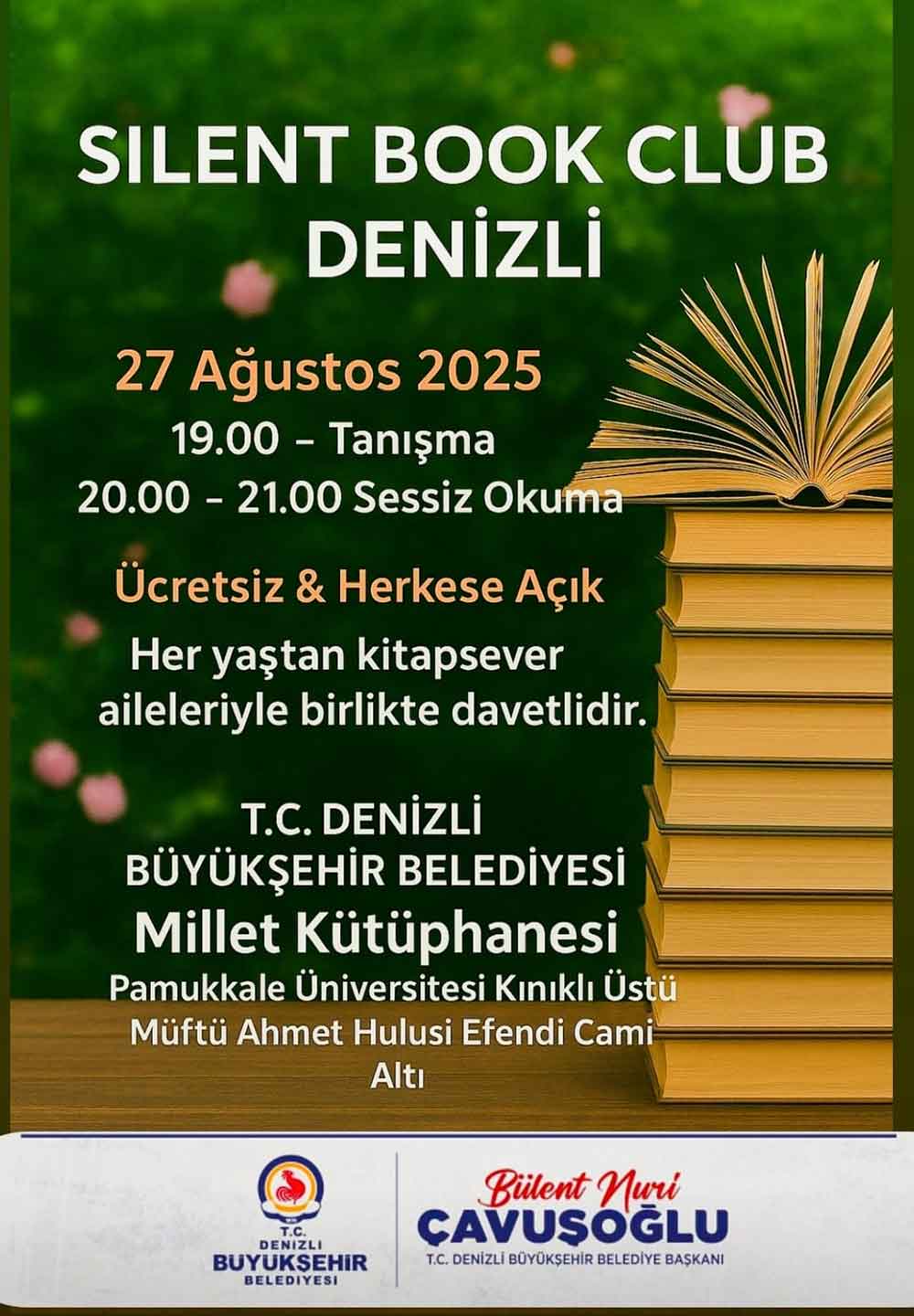 Denizli Buyuksehir Millet Kutuphanesinde Sessiz Okuma Bulusmasi