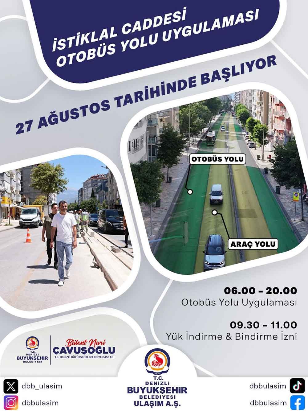 Denizlide Sehir Ici Trafikte Yeni Donem Basliyor