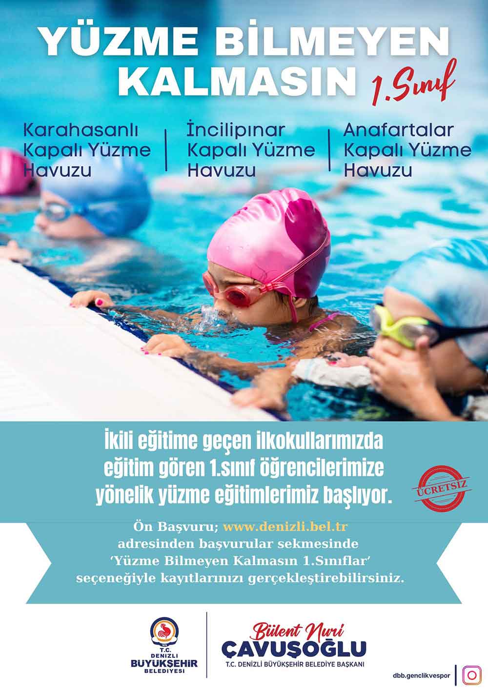 Denizlide 1 Sinif Ogrencilerine Ucretsiz Yuzme Egitimi 1