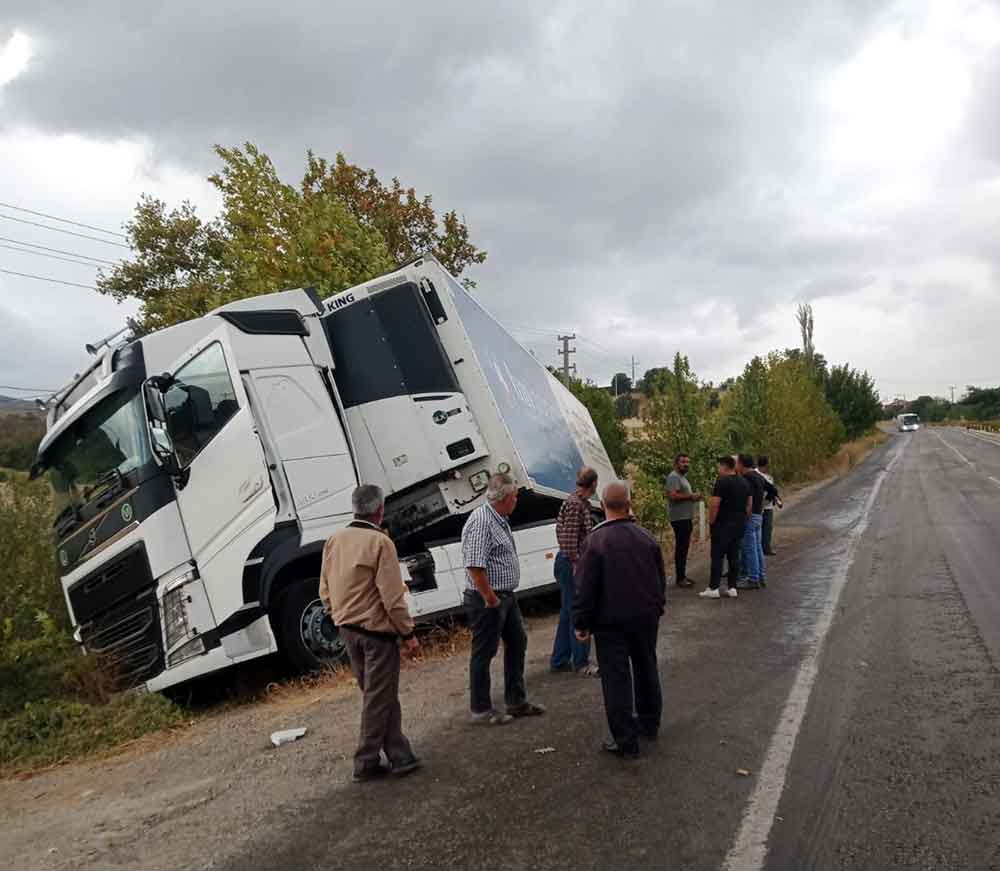 Yagista Yoldan Cikan Tir Sarampole Girdi 2