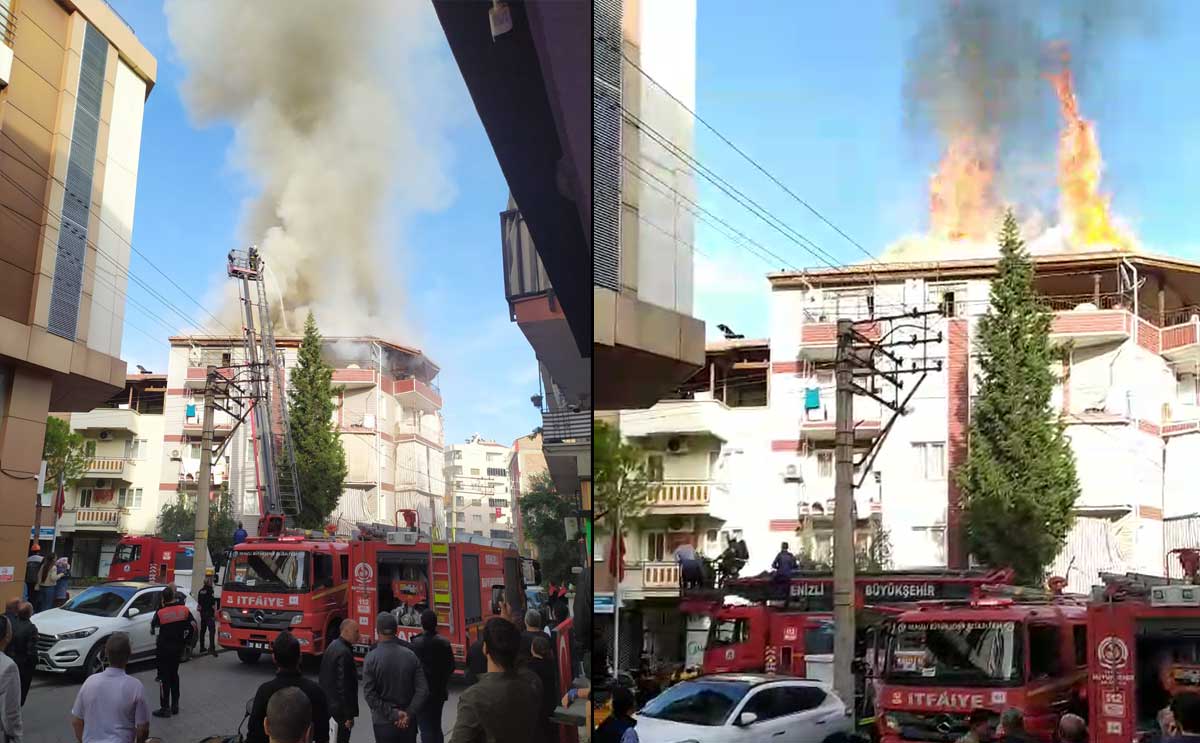 Denizli Bina Cati Kati Yangin 15 Mayis1