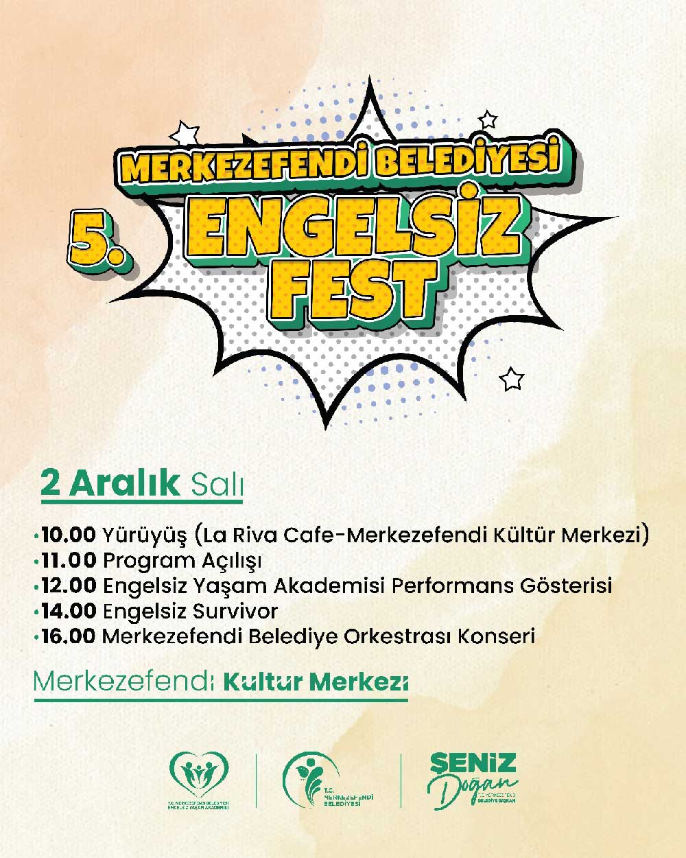 Merkezefendi Belediyesi 3 Aralik Dunya Engelliler Gununde 5 Kez Engelsiz Fest Duzenliyor 1