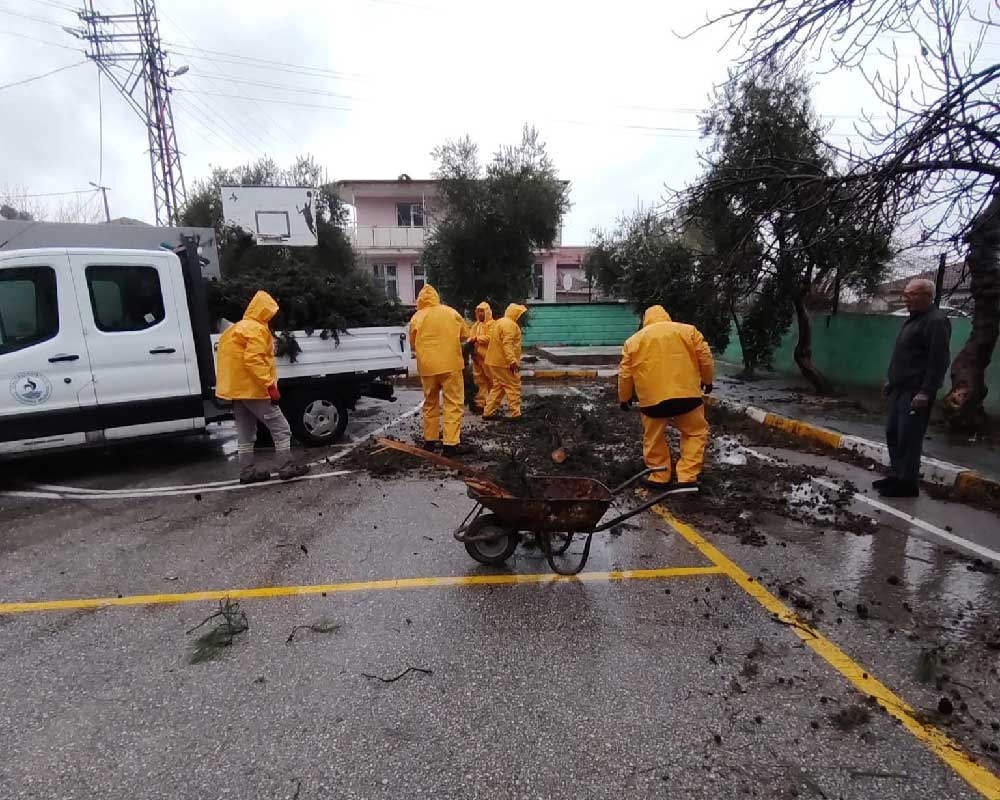 Pamukkale Belediyesi Ekiplerinden Firtina Ve Saganak Yagisa Hizli Mudahale