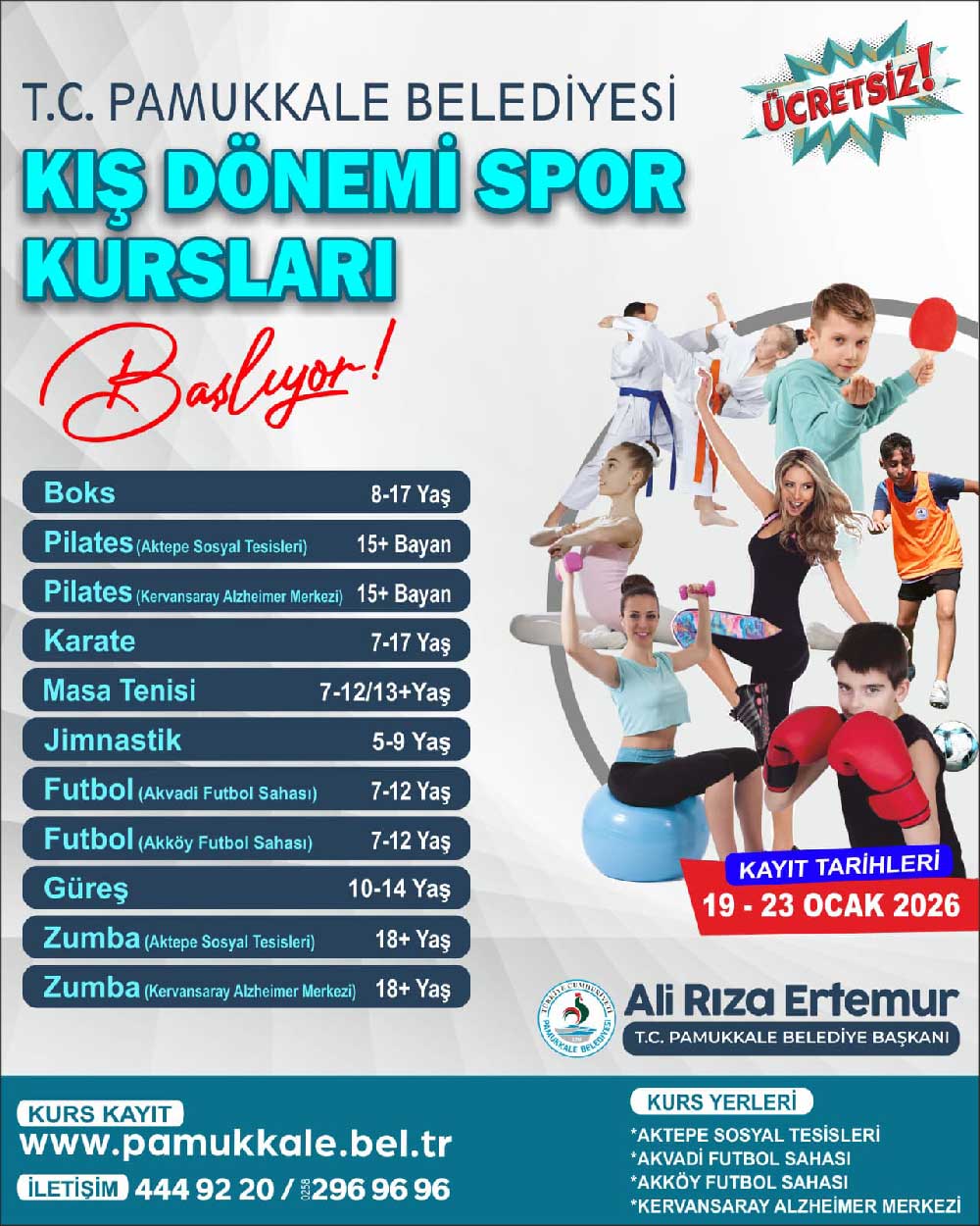 Pamukkale Belediyesi Spor Kurslarinda Yeni Kayit Sureci Basladi