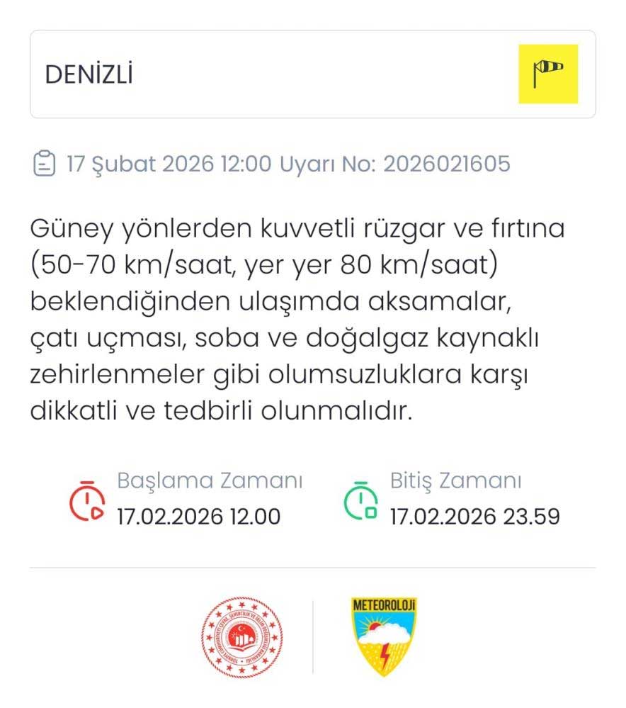 Denizli Geneli Icin Kritik Hava Uyarisi 1
