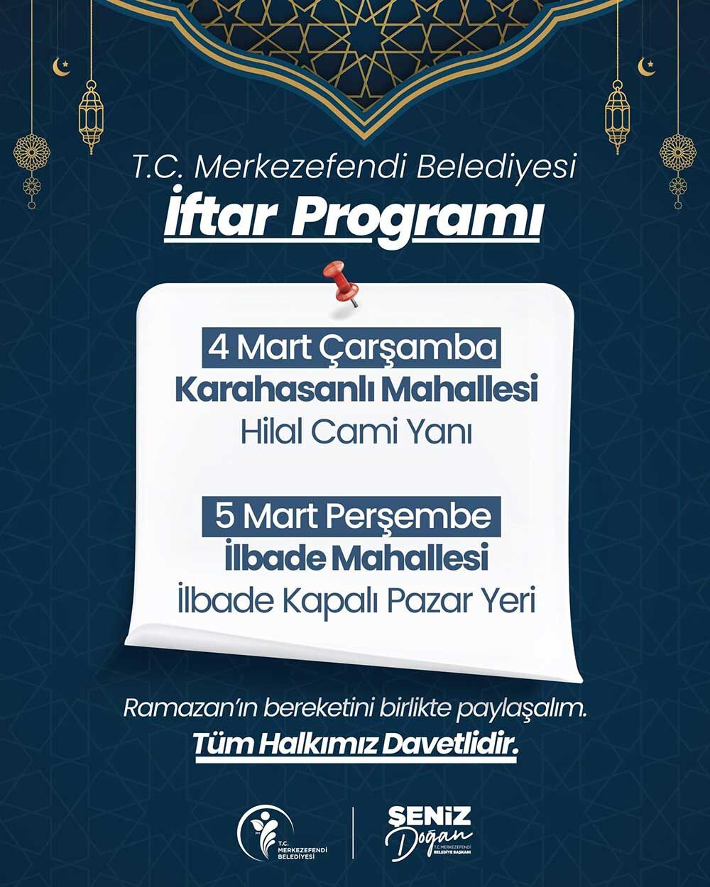 Merkezefendi Belediyesinin Ilk Iftari Karahasanli Mahallesinde