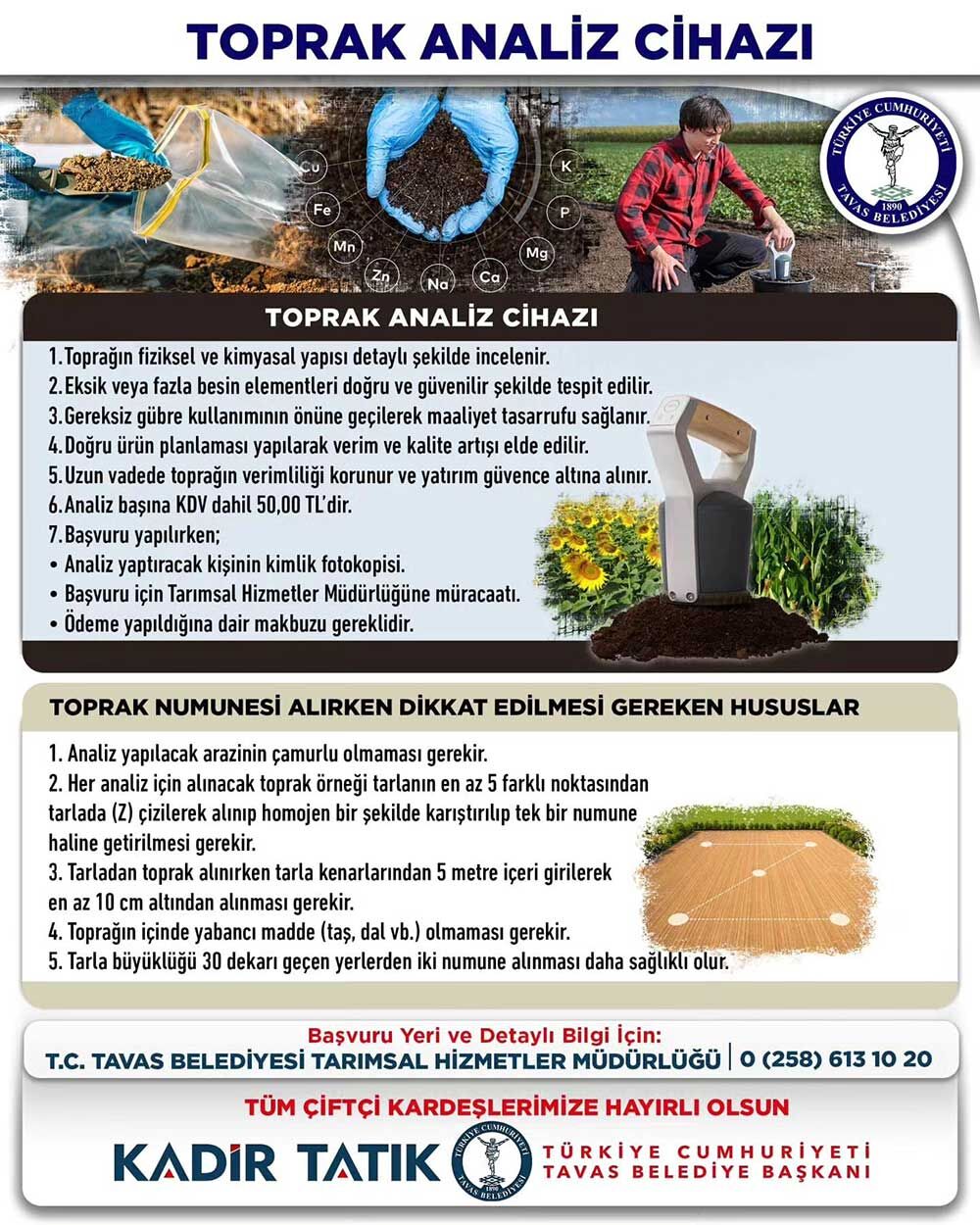 Tavas Belediyesinden Ciftcilere Toprak Analizi Destegi 1