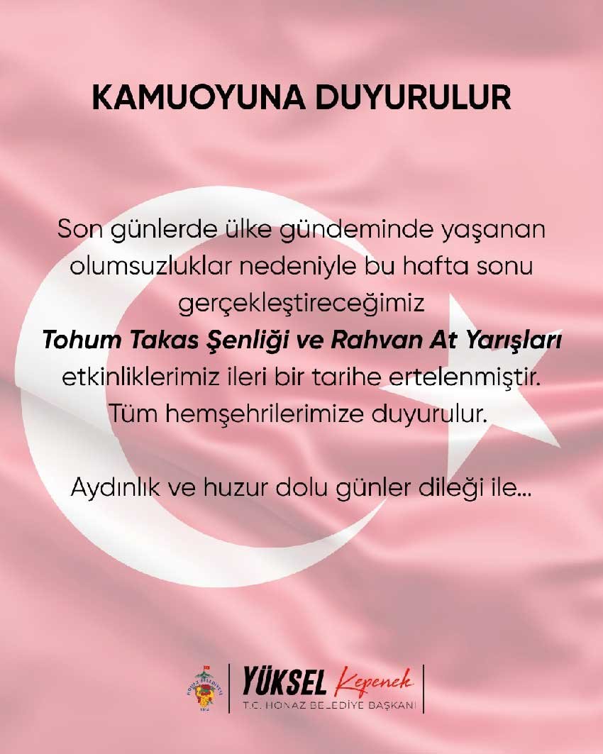 Denizli Honaz Tohum Takas Senligi Ve Rahvan At Yarislari Ertelendi 1