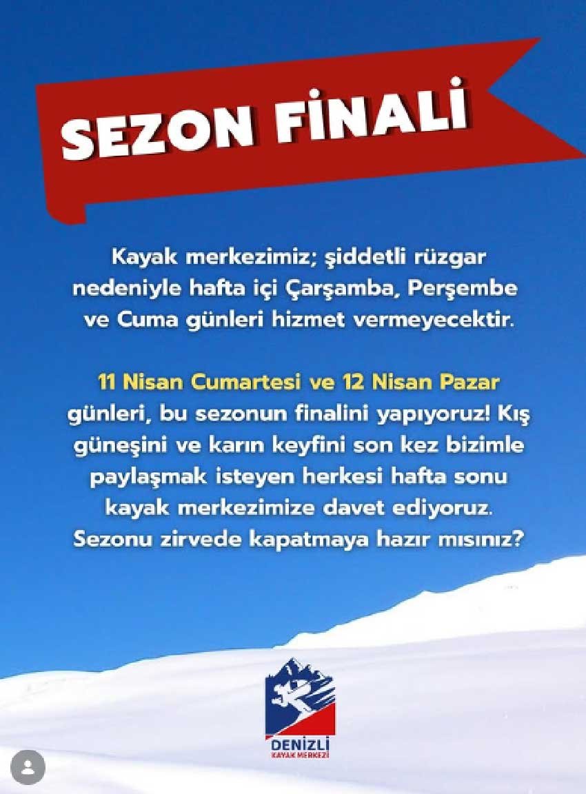 Denizli Kayak Merkezi Sezon Finalini Yapiyor