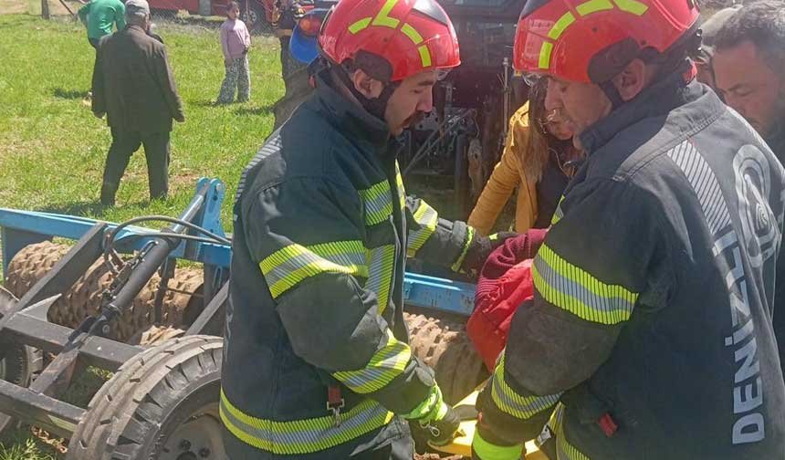 Merdanaye Sikisan Ciftciyi Itfaiye Ekipleri Kurtardi 2