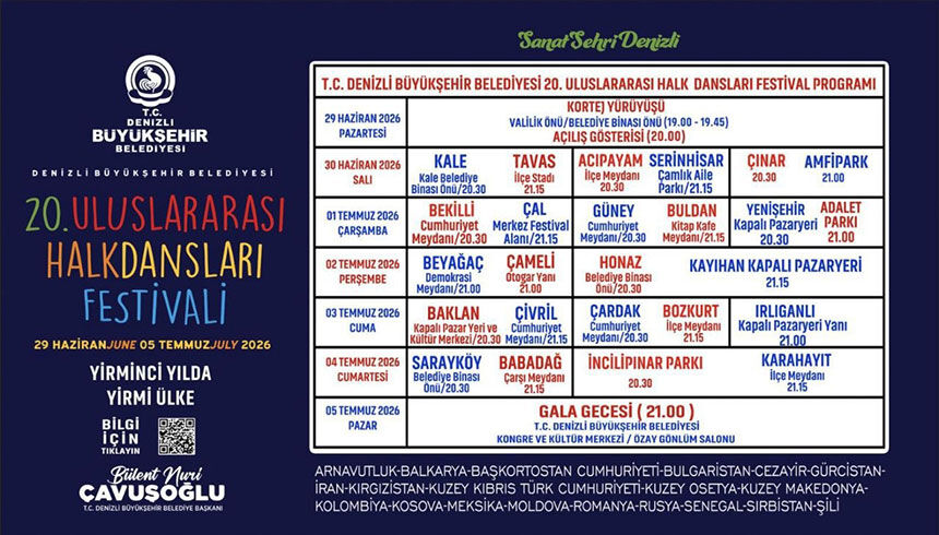 Denizlide 20 Uluslararasi Halk Danslari Festivali Basliyor 2