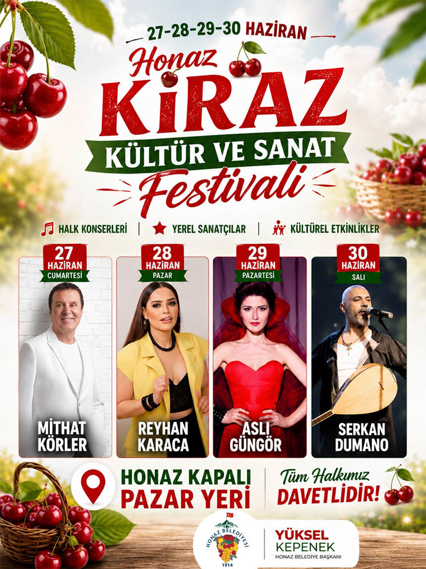 Honaz Kiraz Kultur Ve Sanat Festivali Icin Geri Sayim Basladi 1