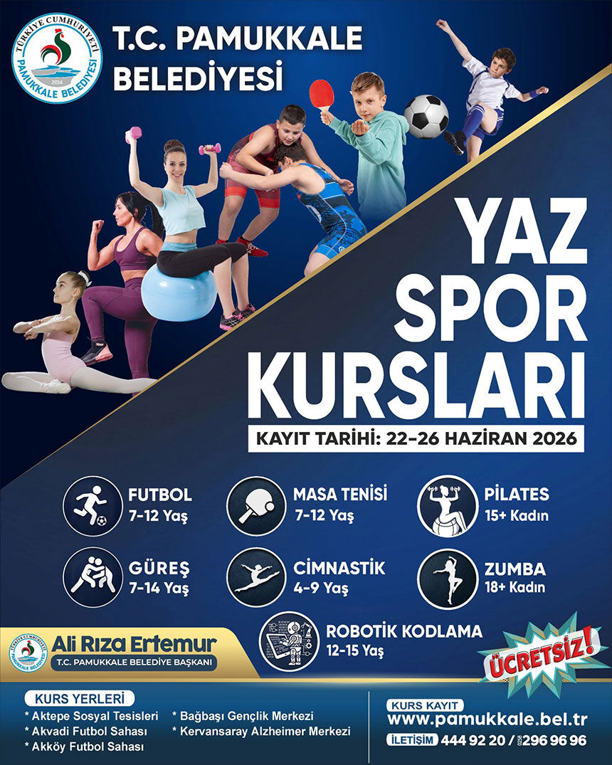 Pamukkalede Ucretsiz Yaz Spor Kurslari Basladi 1