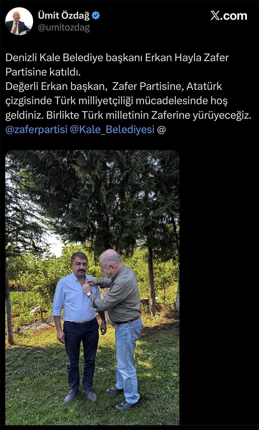 Chpli Belediye Baskani Erkan Hayla Zafer Partisine Gecti 1