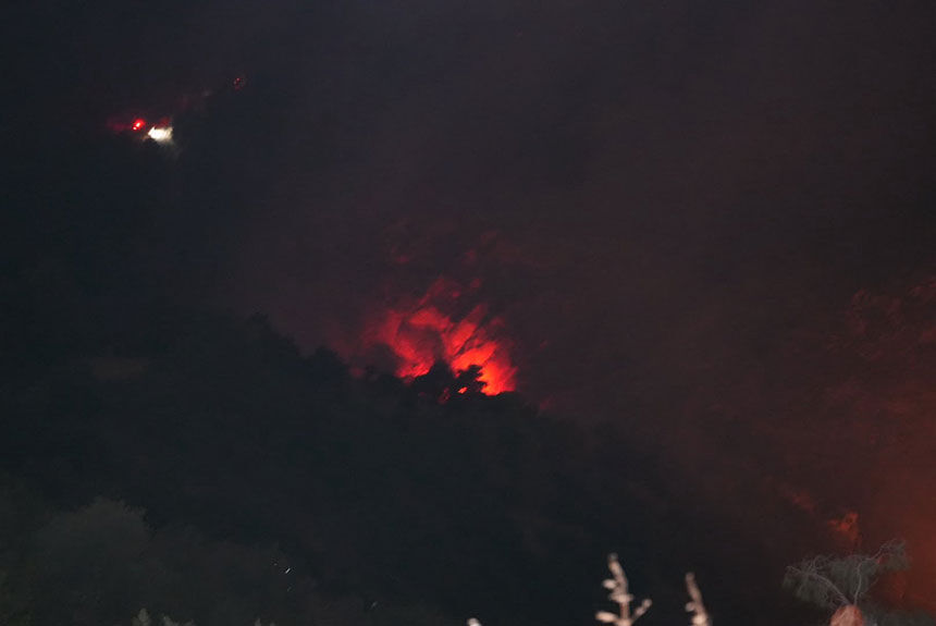 Denizlideki Orman Yangini Gece Saatlerinde Ruzgarin Etkisiyle Tekrardan Etkili Oldu 1