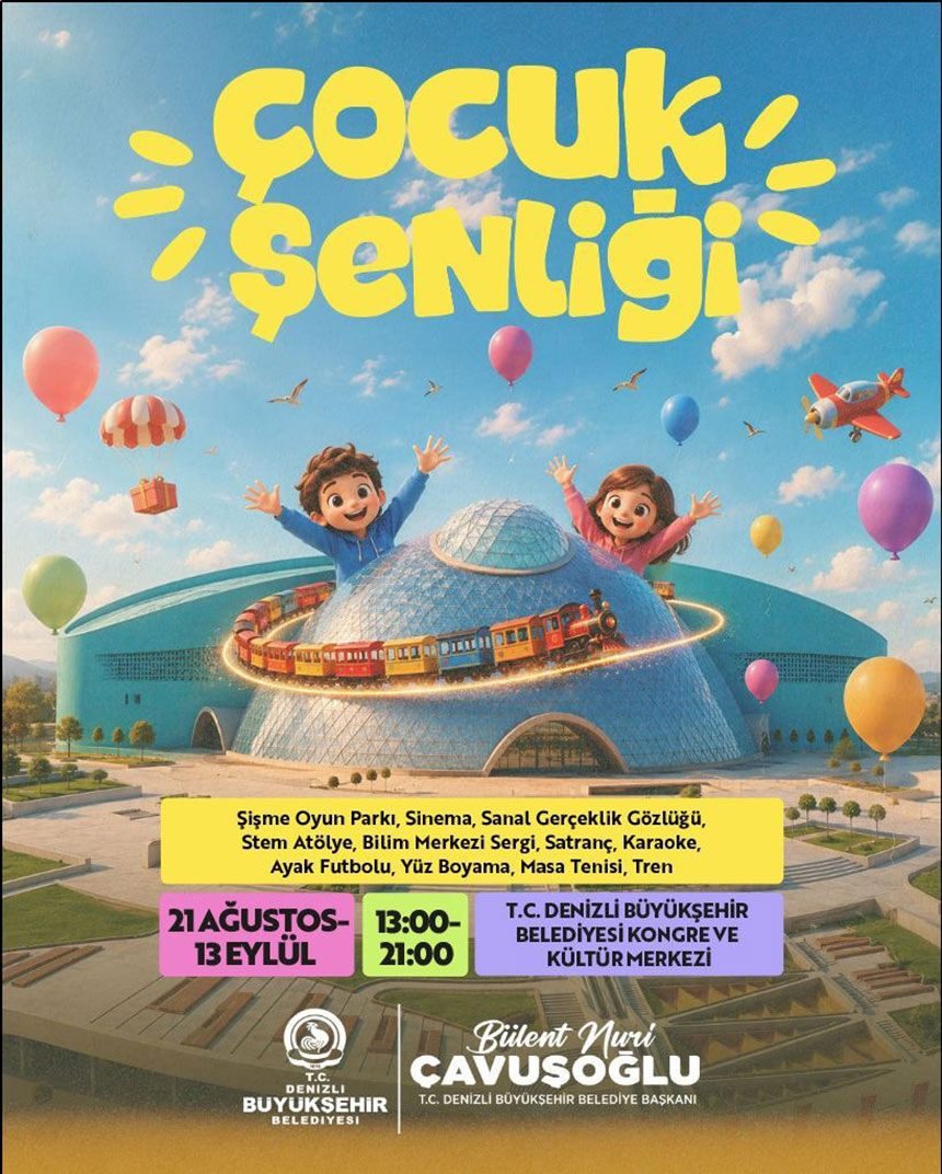 Denizli Buyuksehirden Cocuklara Yaz Tatili Surprizi Dev Cocuk Senligi Basliyor 1